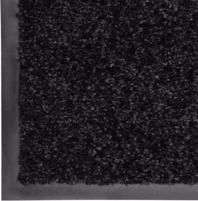 Berkfield Home Pliable Washable Non-Slip Doormat, Black, W: 60 cm, L: 150 cm