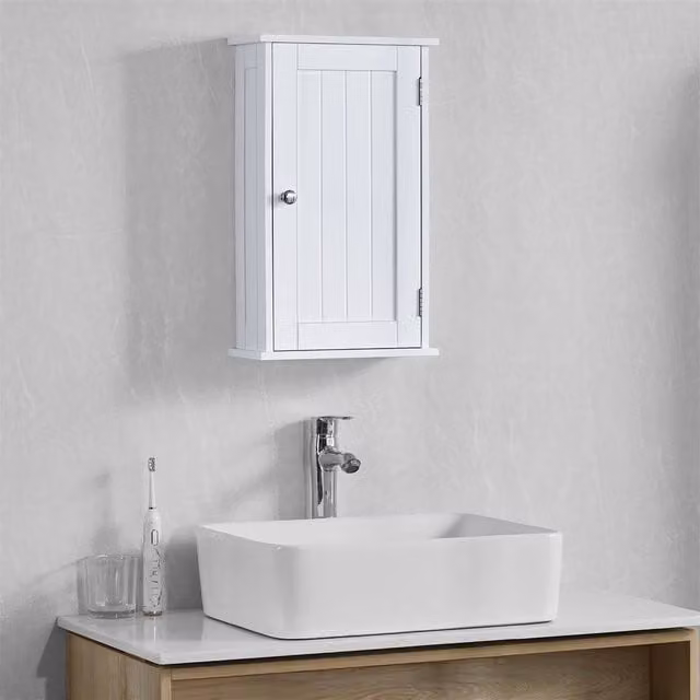SPETLEK Modern Wall Mounted Kitchen and Bathroom Cabinet in Matt White