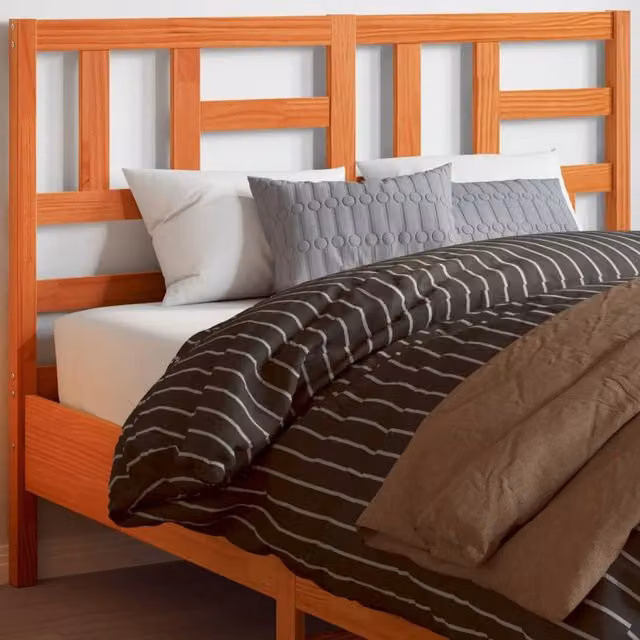 Berkfield Home Rustic Solid Wood Pine Headboard in Wax Brown, Width: 160 cm