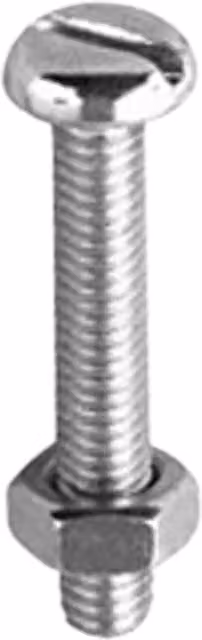 Securpak Galvanised Steel Machine Screws, Silver, Pack of 8