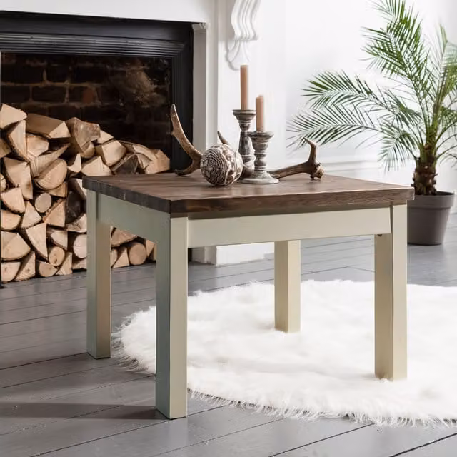 Noa and Nani Canterbury Large Square Coffee Table in Grey Pine Wood