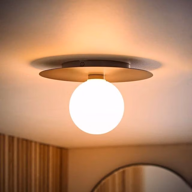 ValueLights Darla Blue Frosted Globe IP44 Rated Bathroom Flush Ceiling Light with Bulb – 1