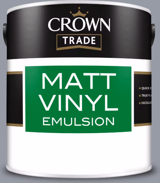Crown Trade Matt Vinyl Dispersion Paint in Blue and Grey, 2.5 l