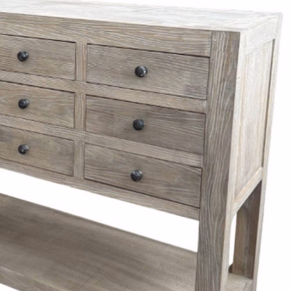 Lemon Pavilion Haldon Collection 9 Drawer Chest with Shelf in Grey Wood, W: 110 cm, D: 40 cm, H: 88 cm – 2