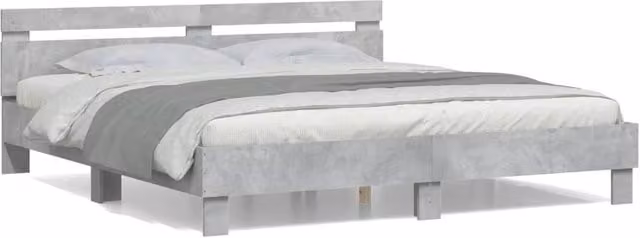 Berkfield Home Bed Frame in Concrete Grey, W: 160 cm, D: 200 cm – 1