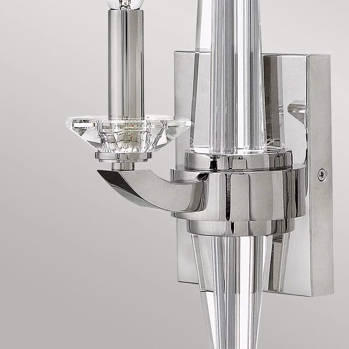 Hinkley Ascher 1 Light Wall Light in Polished Nickel and Grey Crystal – 2