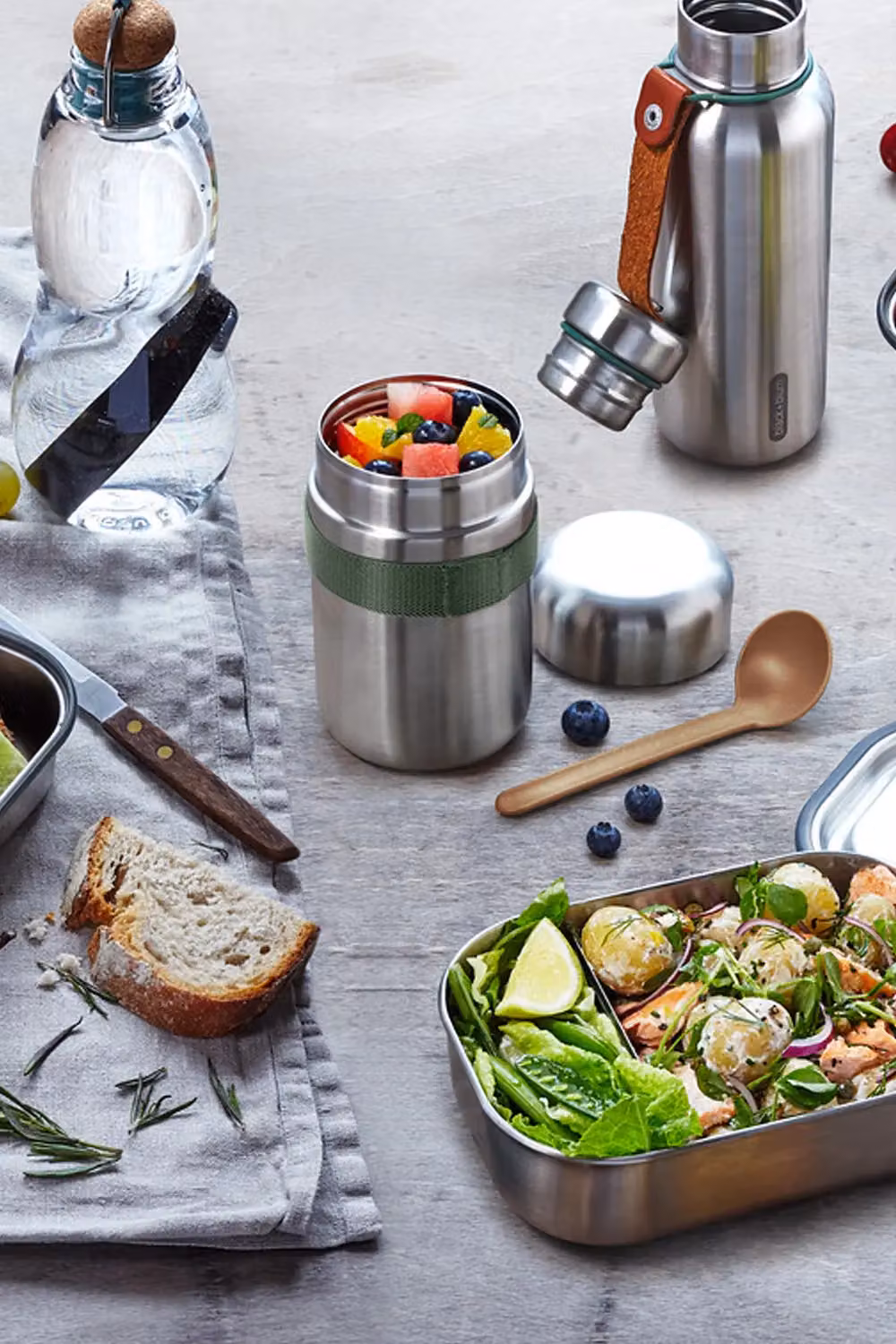 Black + Blum Leakproof Insulated Food Flask, 400ml, Silver and Green – 7