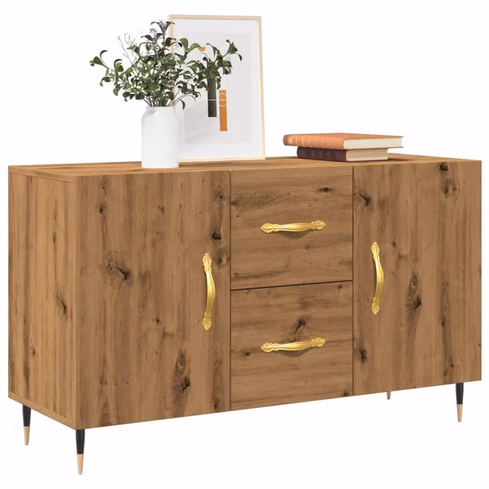 Berkfield Home Artisan Oak Sideboard in Brown, W/D/H: 100 x 36 x 60 cm – 2