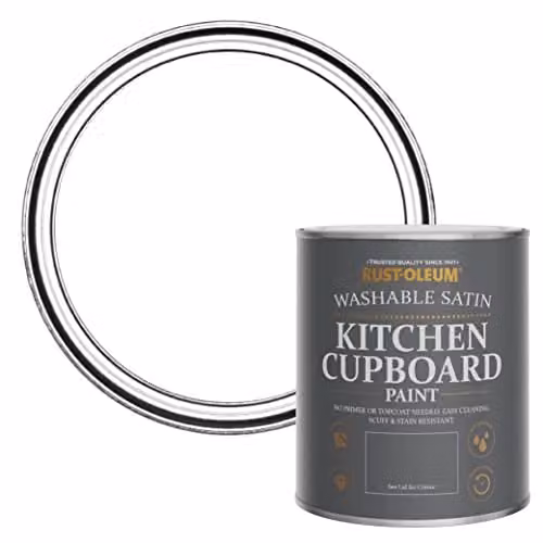 Rust-Oleum White Scrubbable Kitchen Cupboard Paint in Satin Finish, 0.75 l