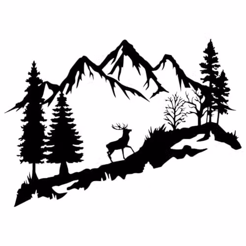 YOUR HOME RULEZ Black Metal Mountain and Deer Wall Art Decor – 4