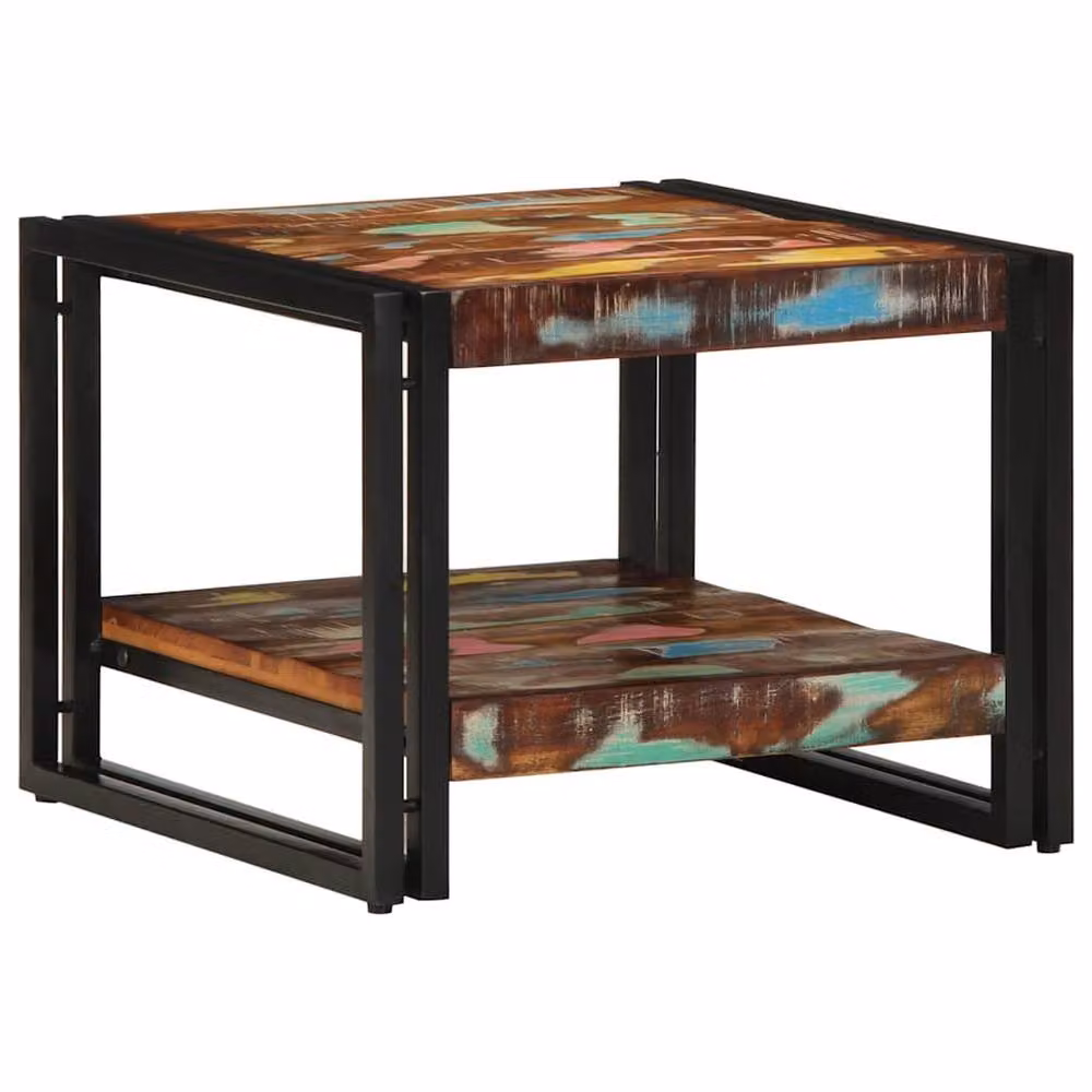 Berkfield Home Multicolour Reclaimed Solid Wood Coffee Table, W/D/H: 50 x 50 x 38 cm – 2
