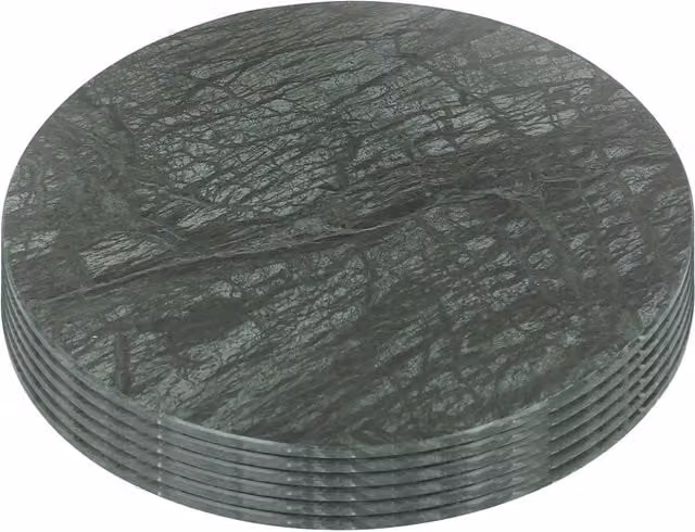 Argon Tableware Round Marble Placemats, Green, Pack of 6, Diameter: 30 cm