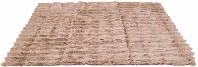 Garden Sanctuary Brown Knitted Faux Fur Sofa Cover Throw – 1