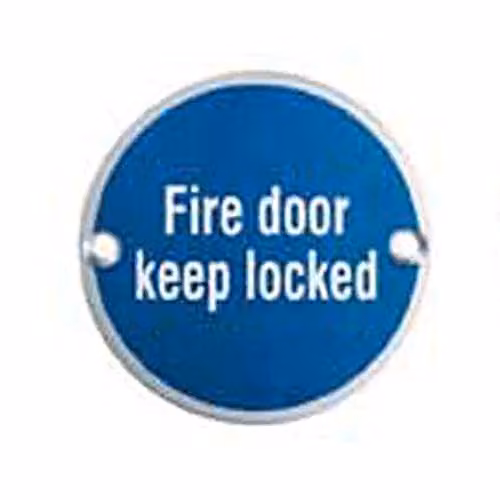 Loops 4 Pack Fire Door Keep Locked Sign, Brushed Stainless Steel, Silver – 2