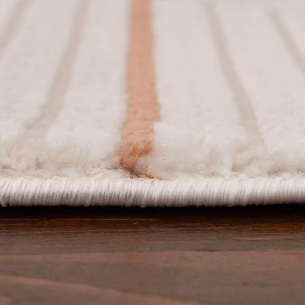 THE RUGS Carmel Maze Design Soft Pile Area Rug, Ivory and Terracotta, W: 120 cm, L: 170 cm – 3