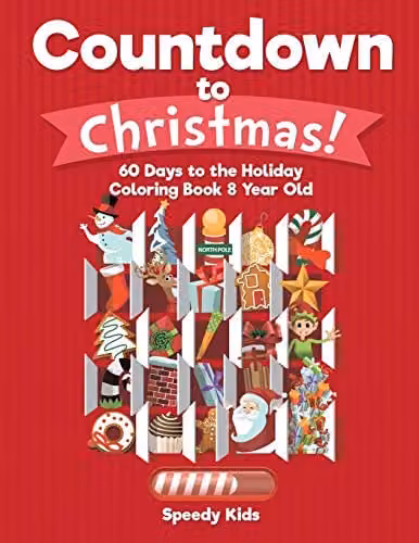 Speedy Kids 60 Days to the Holiday Colouring Book for Children, Red