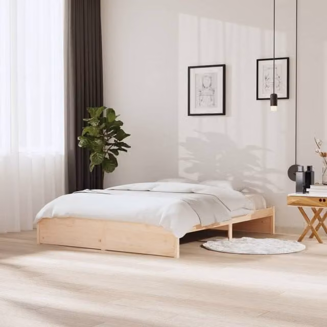 Berkfield Home Solid Wood Pine Bed Frame in Brown, W/D/H: 160 x 200 cm
