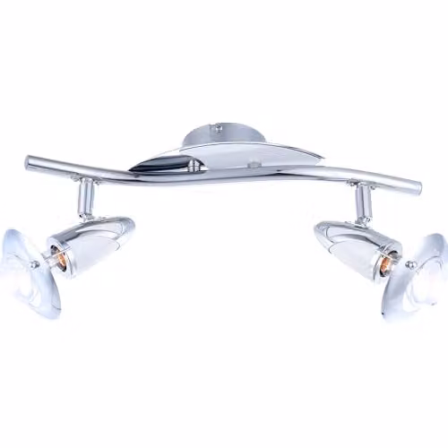 Netlighting Lord Twin Ceiling Spotlight in Chrome with 2x E14 Adjustable Metal Lamps – 1