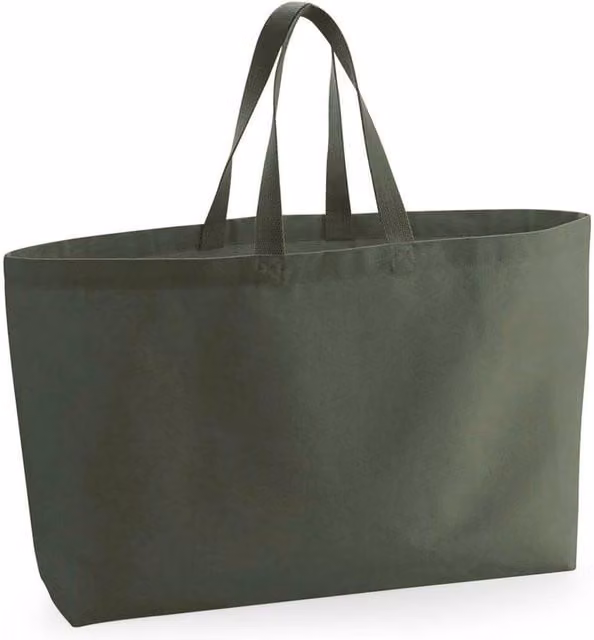 Westford Mill Canvas Oversized Tote Bag in Green, W/H/D: 41.0 x 56.0 x 16.0 cm – 1