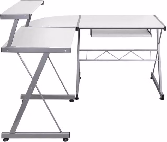 Berkfield Home Durable White Corner Computer Desk W/D/H: 132 x 112 x 99 cm