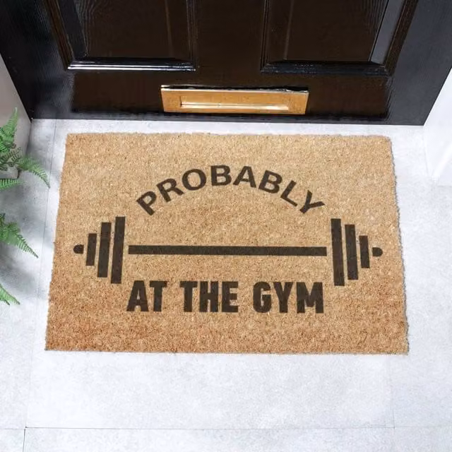 Artsy Mats Probably At The Gym Doormat in Brown, W/D: 60 x 40 cm – 1