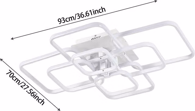 Komore Minimalist LED Semi Flush Mounted Ceiling Light in White