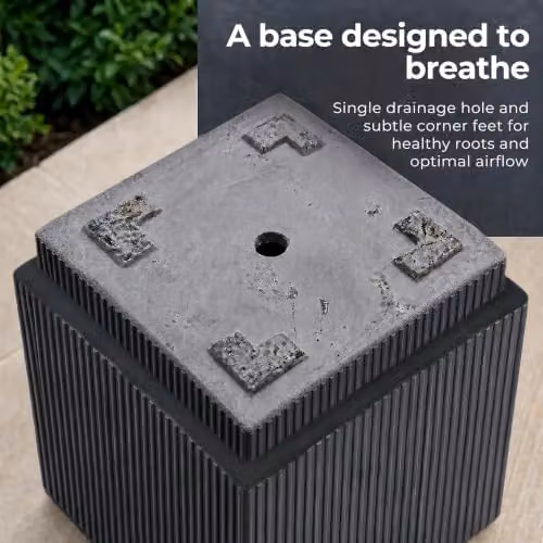 IDEALIST Black Reinforced Stone Outdoor Plant Pot, 30 cm, 22 l – 3