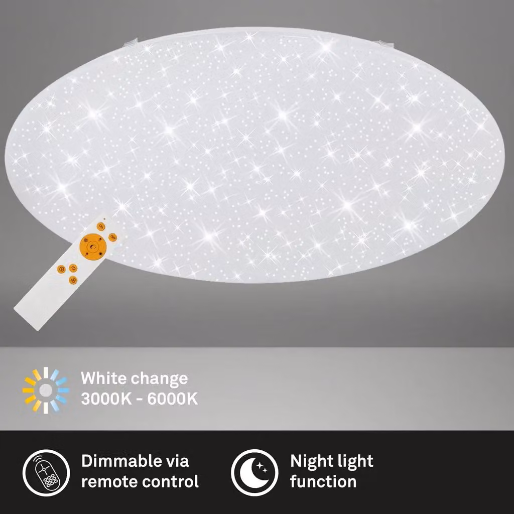 Briloner Classic CCT Star Effect LED Ceiling Light, White, Diameter: 80 cm – 2