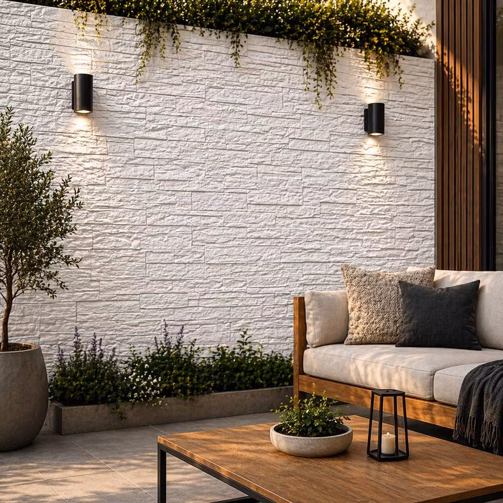 ENER-J Britwall Soft Flexible White PU Faux Brick Wall Panel, Pack of 2, W: 1200 mm, H: 600 mm, D: 3 mm – 2