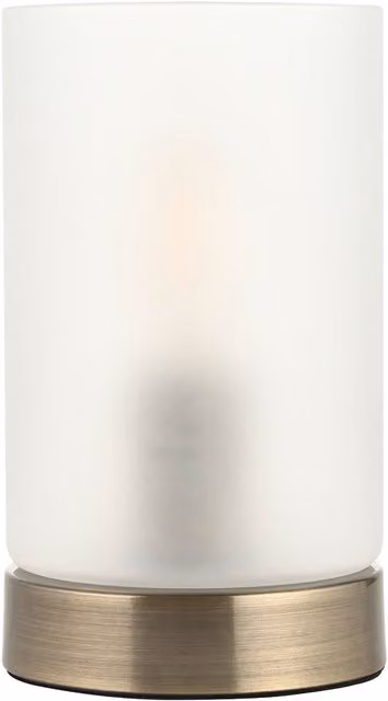 First Choice Lighting Panton Table Lamp in Gold Brass and White Frosted Glass
