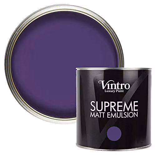 Vintro Luxury Matt Emulsion Multi Surface Paint in Royal Purple, 2.5L – 1