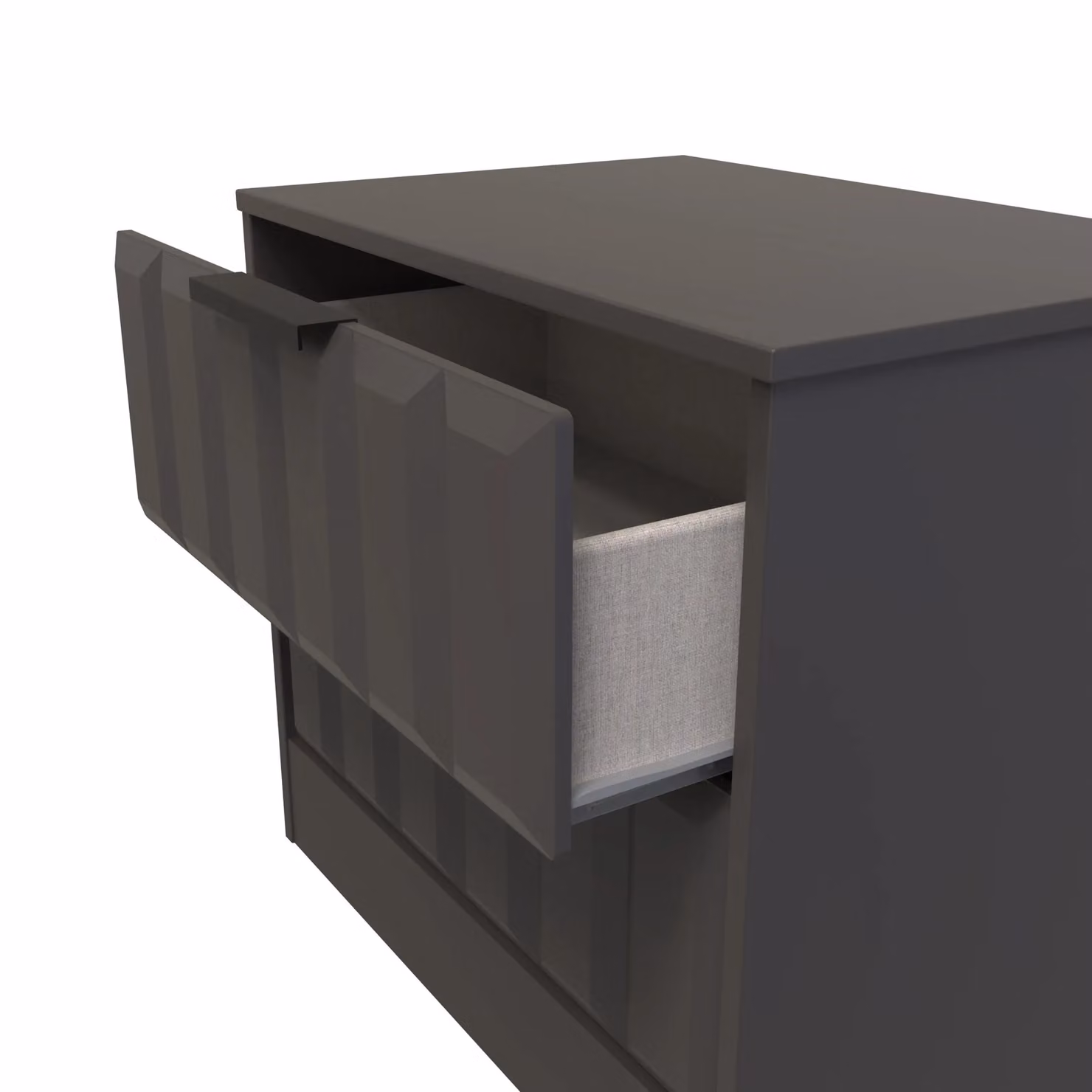 Ready Assembled 2 U Seattle 2 Drawer Side Table in Dark Grey – 3