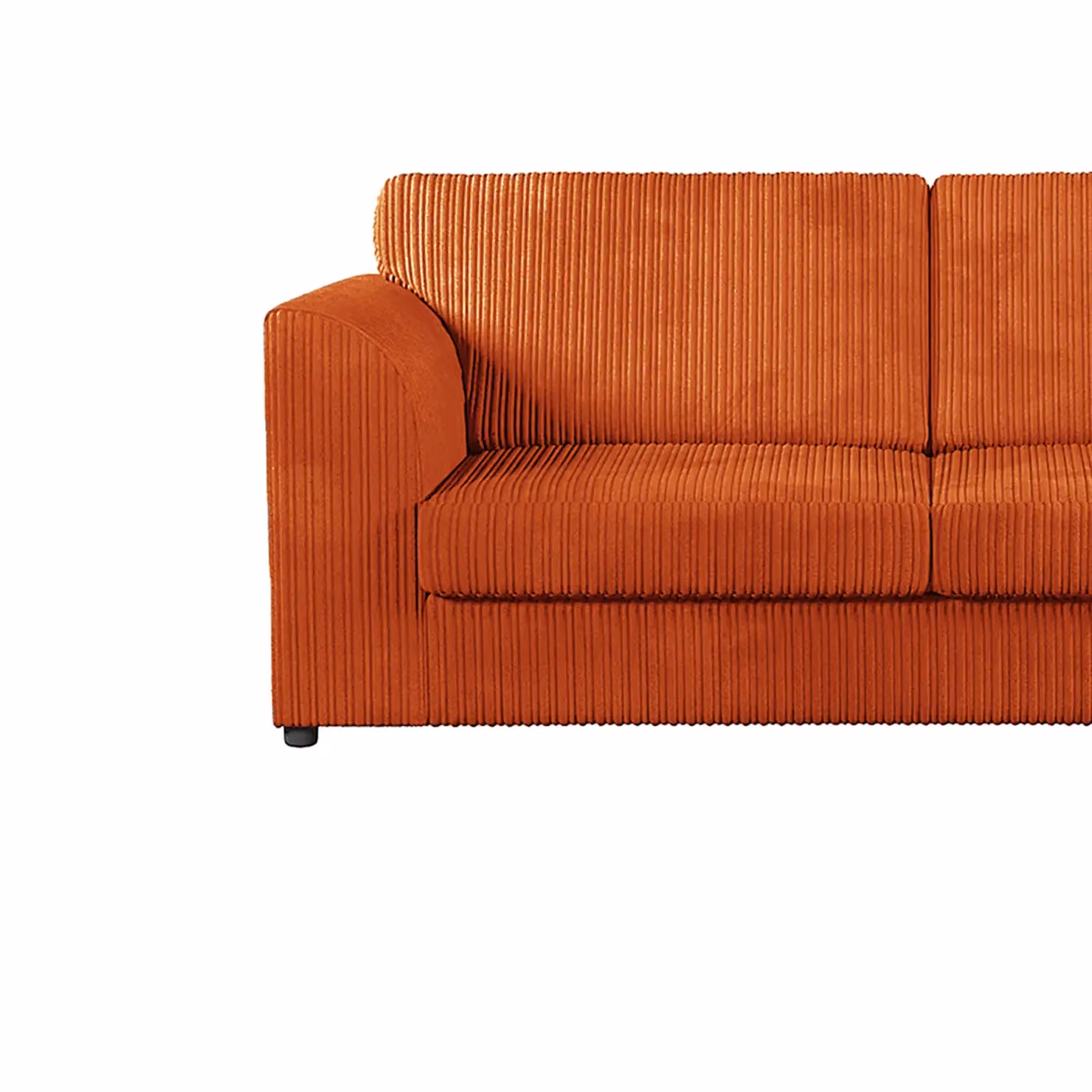 Furnishings For Less UK Luxor 3 Seater Sofa in Orange Jumbo Cord Fabric with Fullback – 2