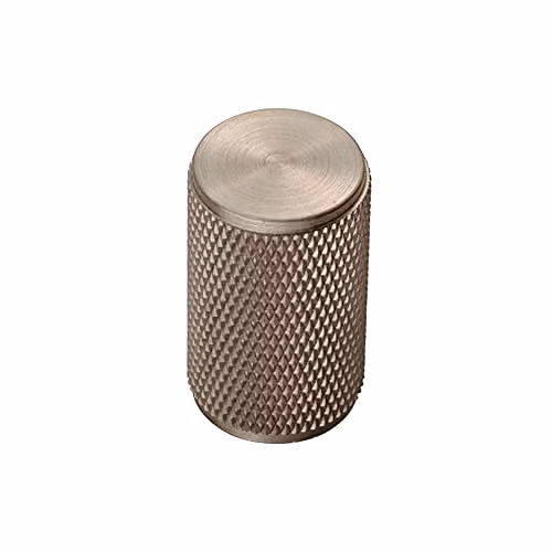 Loops 4 Pack Knurled Cylindrical Cupboard Door Knobs in Brushed Silver – 2