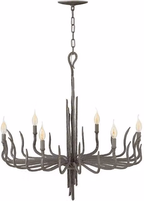 Elstead Spyre 6 Light Bronze Chandelier with E14 Sockets