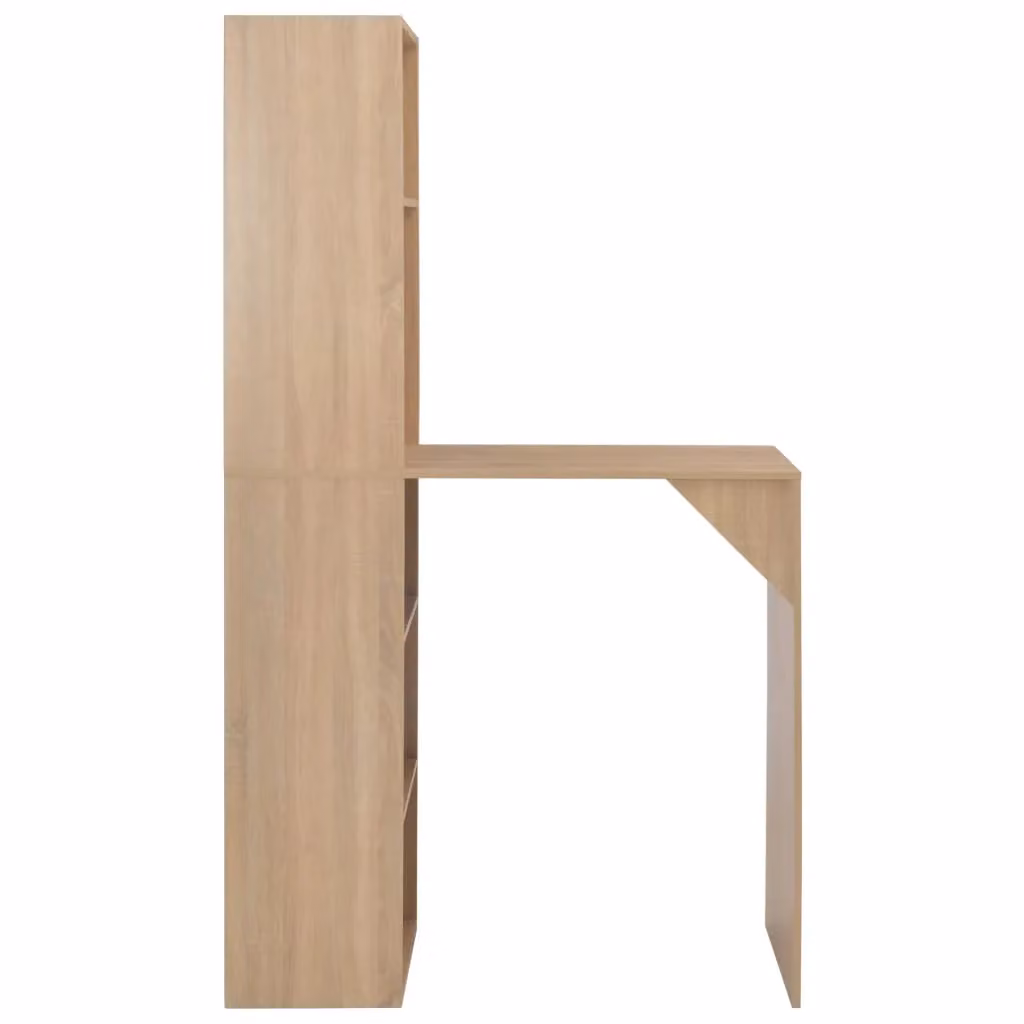 Berkfield Oak Home Bar Table with Cabinet, Brown, W/D/H: 115 x 59 x 200 cm – 2