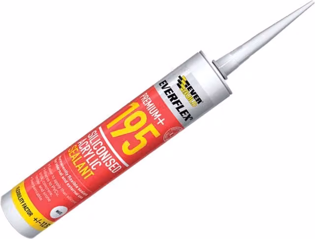 Sika Everflex 195 Siliconised Acrylic Sealant, White, 300 ml