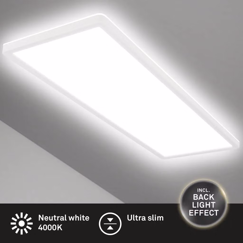 Briloner Ultraslim White 22W LED Ceiling Panel Light with Backlight Effect, W/D/H: 58 x 20 x 3 cm – 2