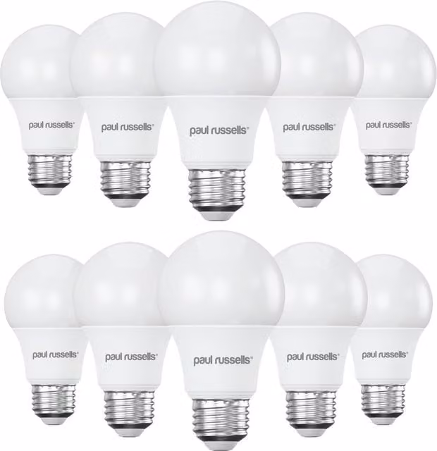 Paul Russells Dimmable LED E27 Globe Bulb, 8.5W, Cool White