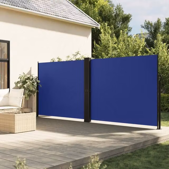 Berkfield Home Retractable Single Side Awning in Blue, W/H: 600 x 160 cm – 1