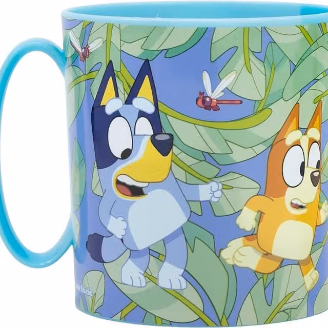 Official Bluey Licenced Melamine Micro Mug, 390 ml, Multicolour/Blue
