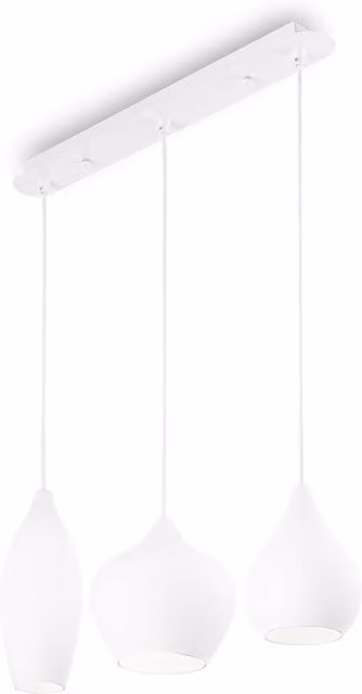 Netlighting Soft 3 Light Modern Hanging Ceiling Pendant Light in White with E14 Base