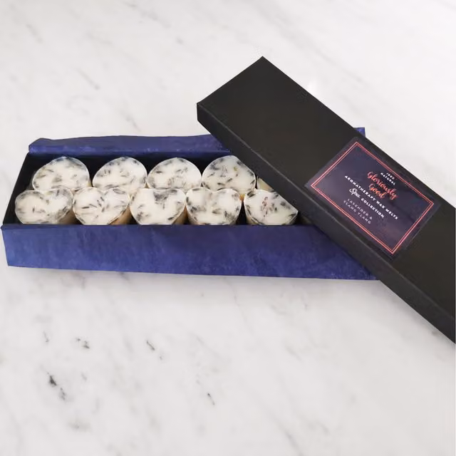 Gloriously Good Lavender and Ylang Ylang Soy Wax Melts with Lavender Petals, White