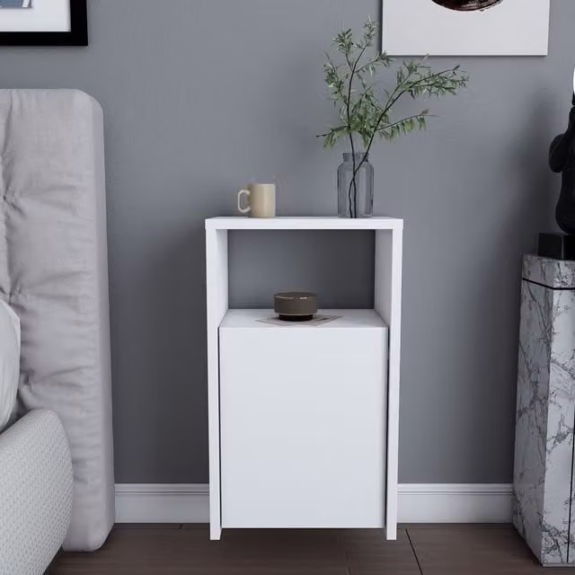 Decorotika Carlin Floating Bedside Table in White