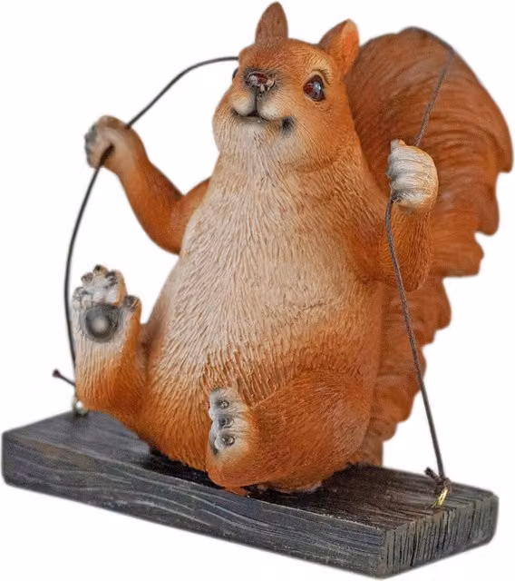 Farmwood Red Swinging Squirrel Hanging Garden Ornament Resin Figure