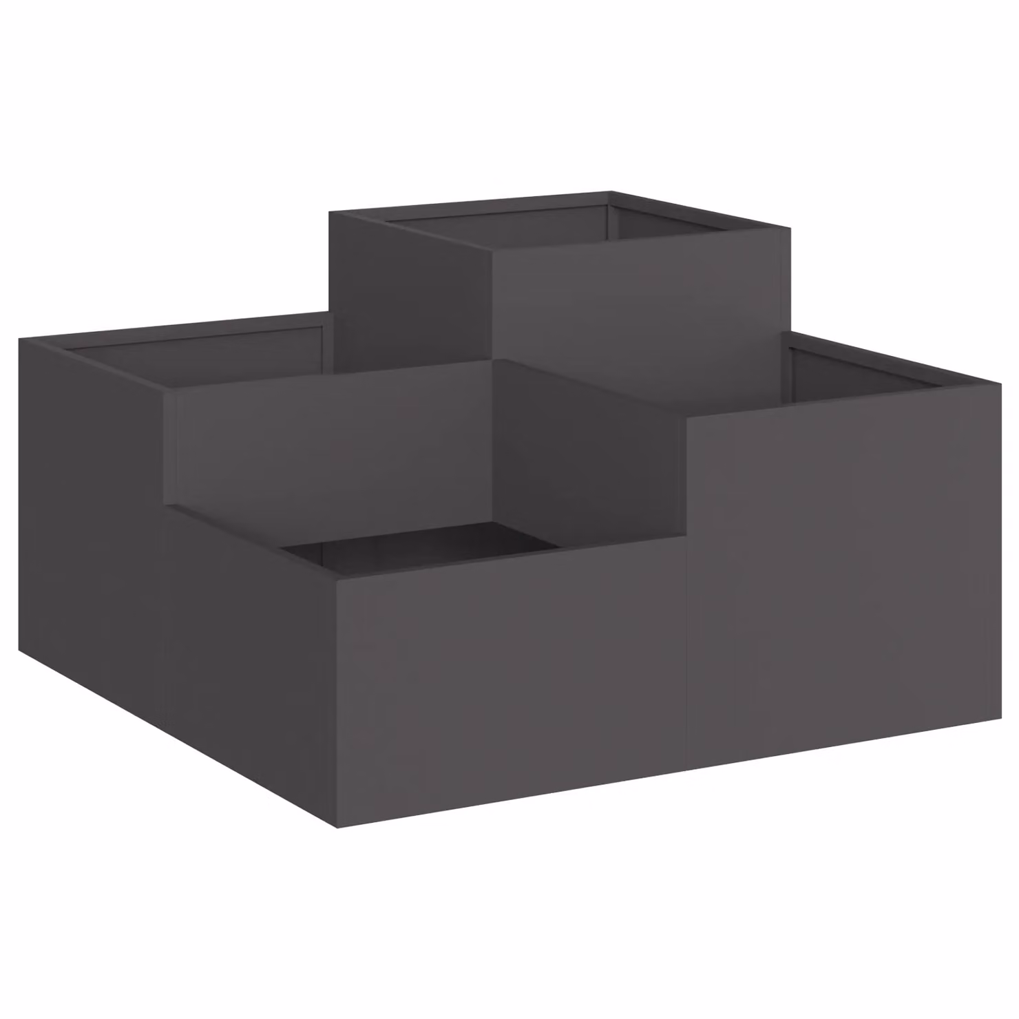 Berkfield Home Black Steel Garden Planter Tub W: 80 cm, D: 80 cm, H: 48 cm – 2