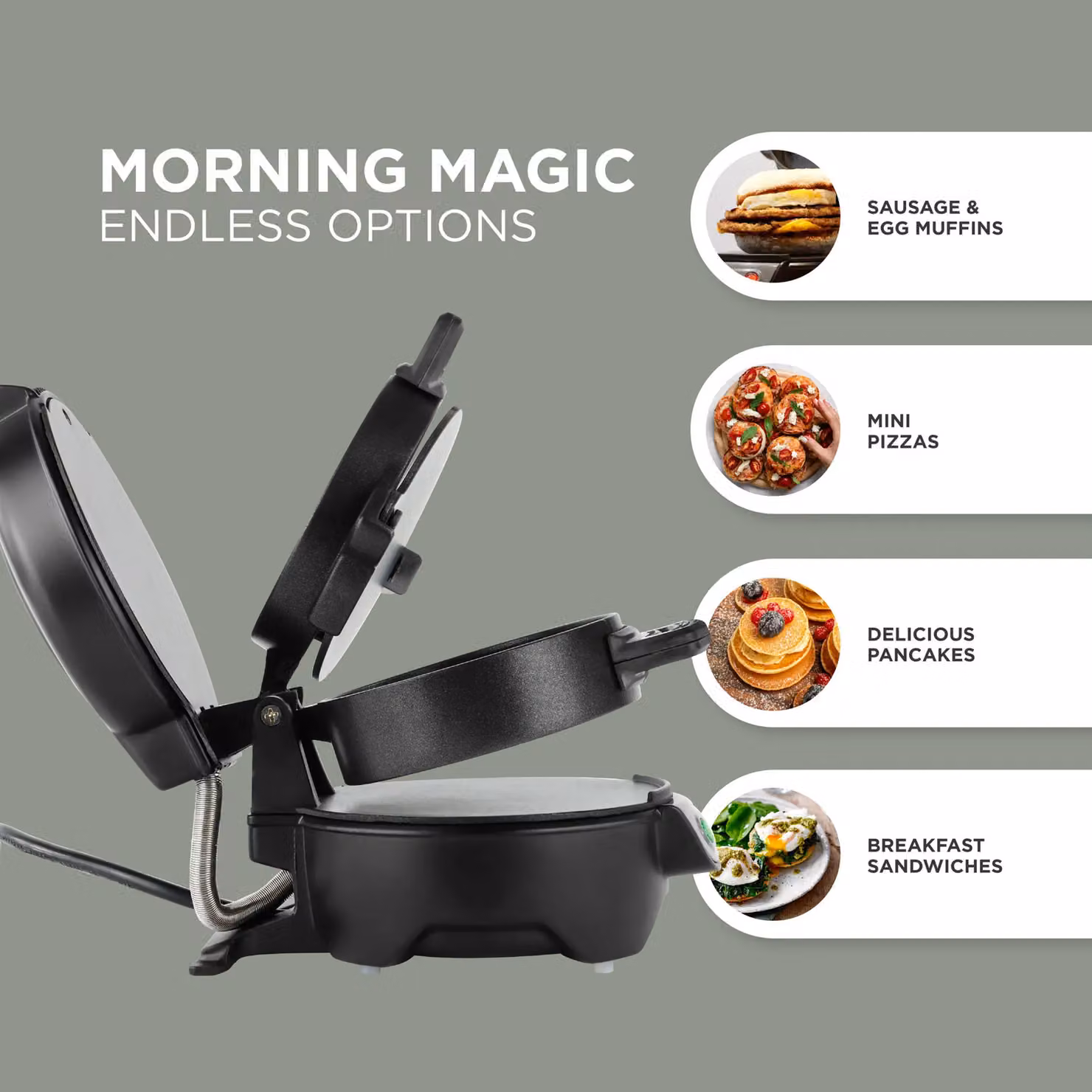 DMD Collective Electric Breakfast Sandwich and Egg Maker in Black – 4