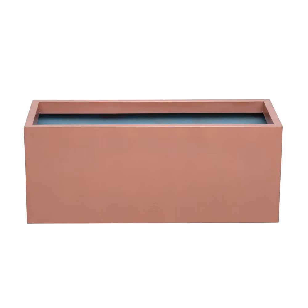 Primrose Galvanised Steel Outdoor Trough Planter in Copper Finish W: 100 cm, D: 40 cm, H: 40 cm – 2