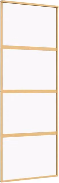 Berkfield Home Modern Sliding Door in Gold with Clear ESG Glass and Aluminium, W: 76 cm, H: 205 cm