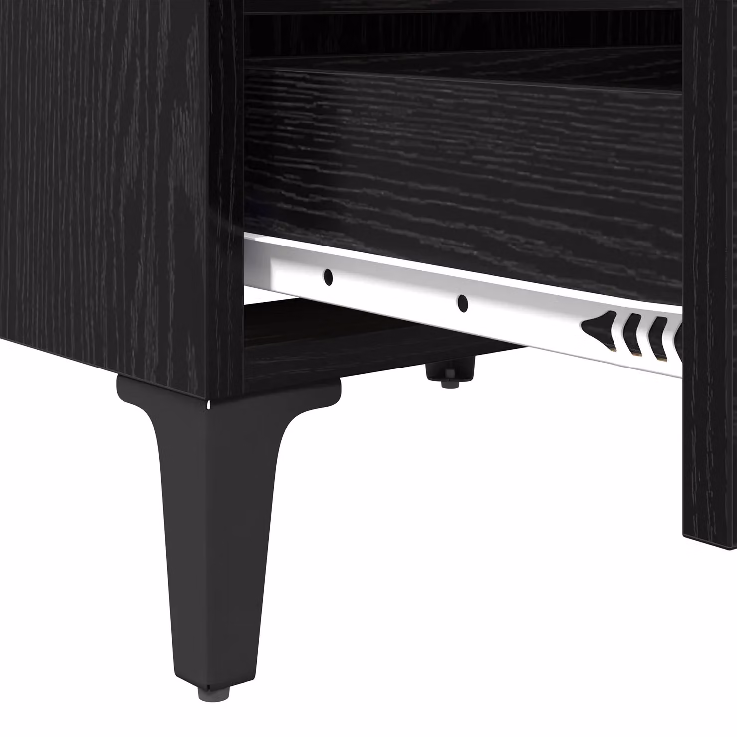 Berkfield Home Set of 2 Black Oak Bedside Cabinets, W: 40 cm, D: 35 cm, H: 50 cm – 7